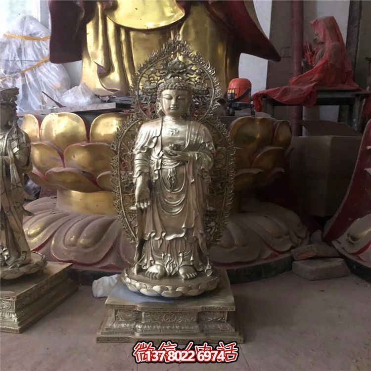 景区仿铜佛像三圣雕塑 景区仿铜佛像三圣雕塑
