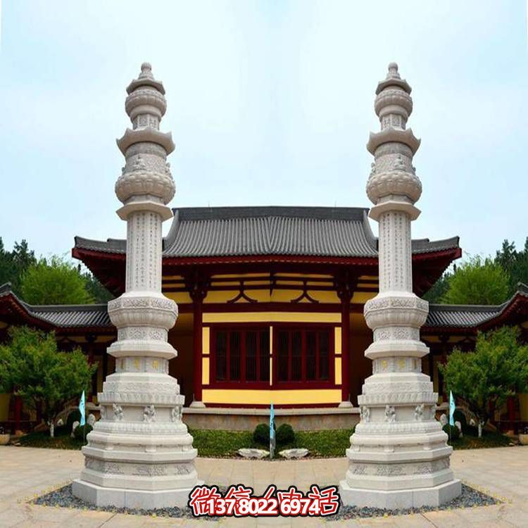 寺庙宗教门口大型大理石石雕舍利塔雕塑