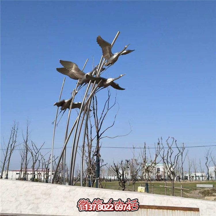 广场户外园林景观仙鹤雕塑