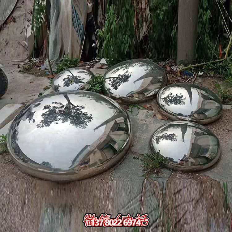 喷泉水景摆件不锈钢镜面鹅卵石雕塑