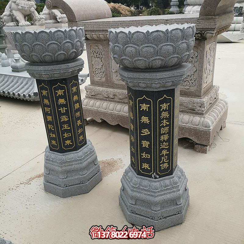 福州寺庙雕刻莲花花瓣出食台雕塑
