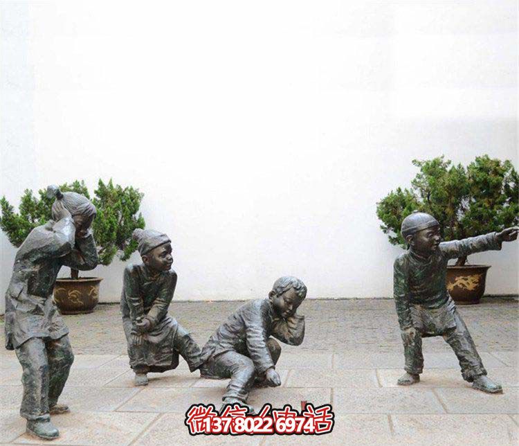 庭院放鞭炮的小孩小品铜雕儿童雕塑 庭院放鞭炮的小孩小品铜雕儿童雕塑