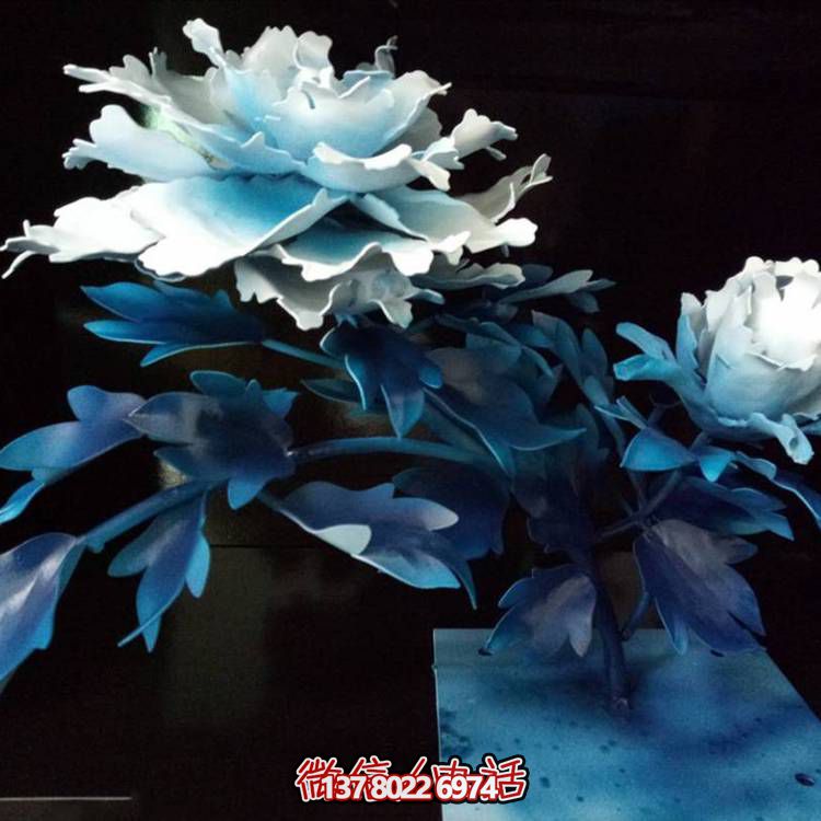 不锈钢创意彩绘园林仿真花朵摆件