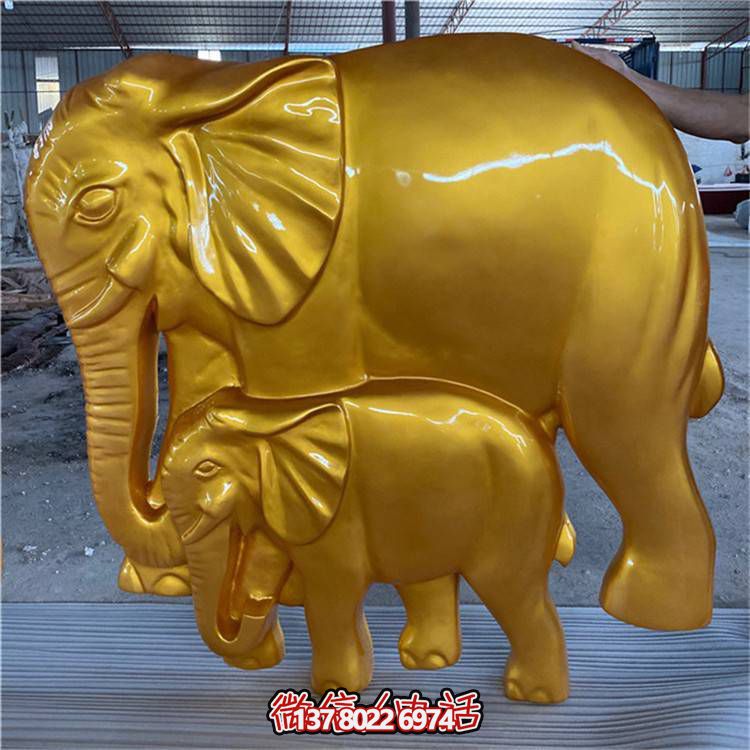 酒店门口大型玻璃钢大象动物摆件
