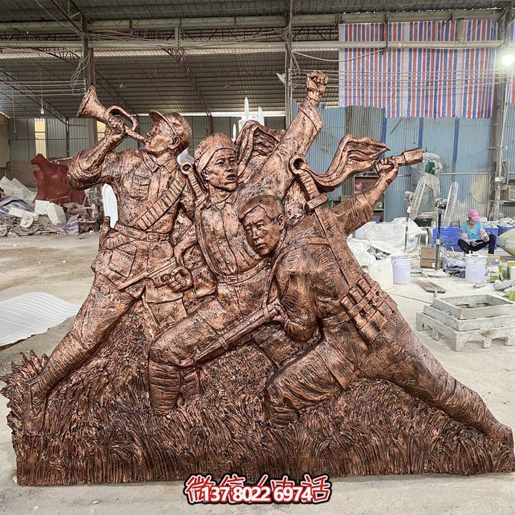 铜雕户外景区浮雕人物雕塑