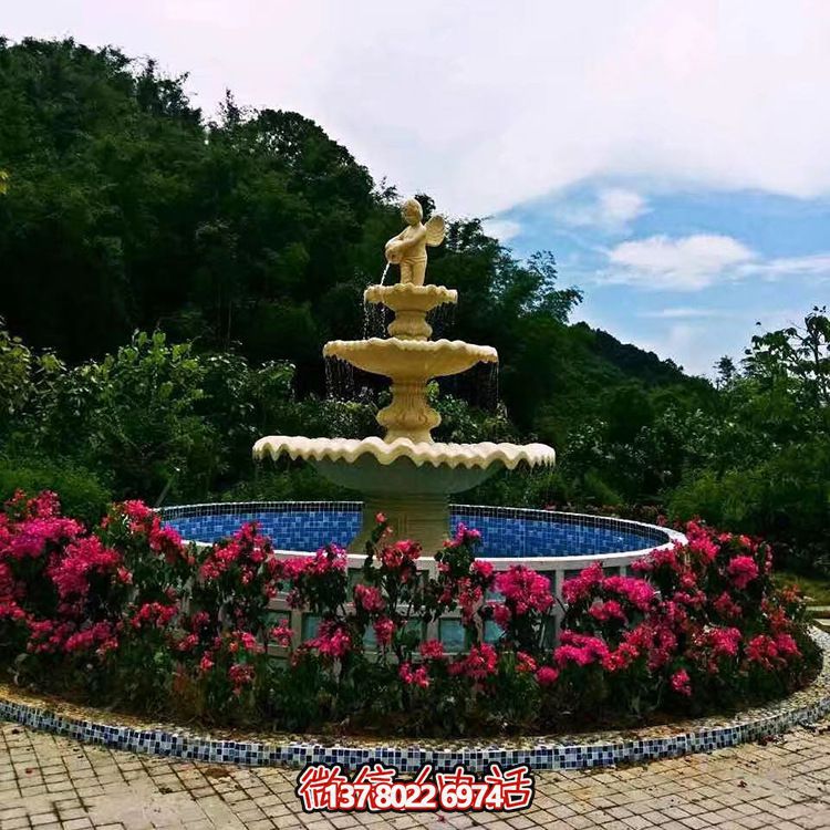 城市花园人造砂岩喷泉雕塑 城市花园人造砂岩喷泉雕塑