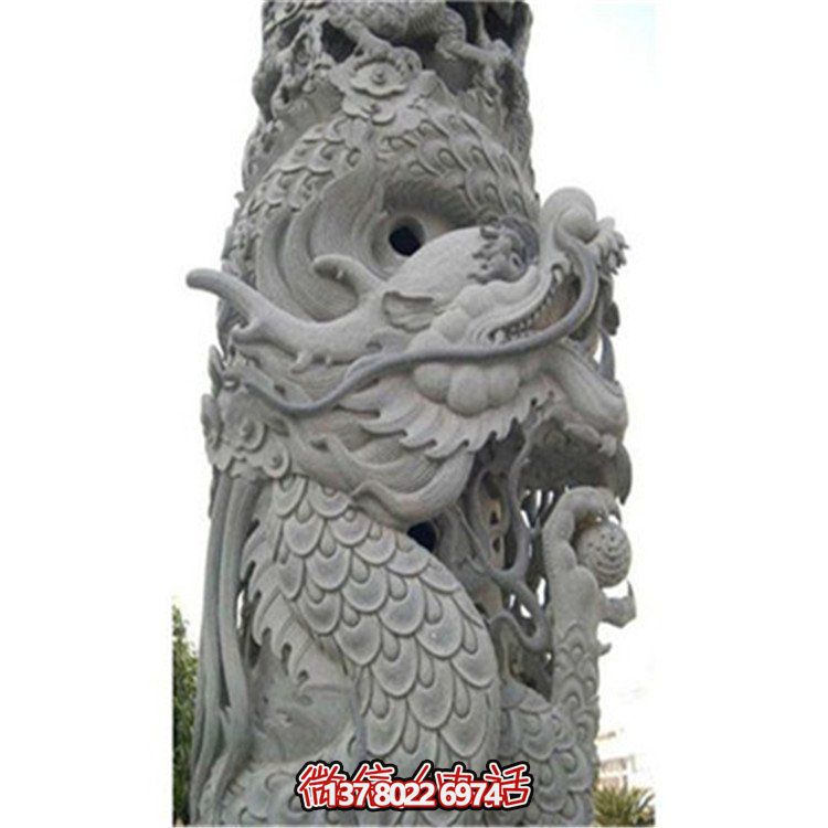 园林广场花岗岩仿古雕刻石龙柱文化柱