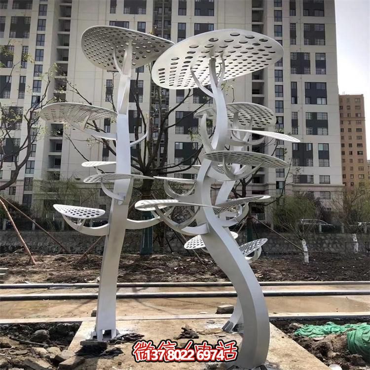 不锈钢镂空创意树小区灯光亮化景观雕塑