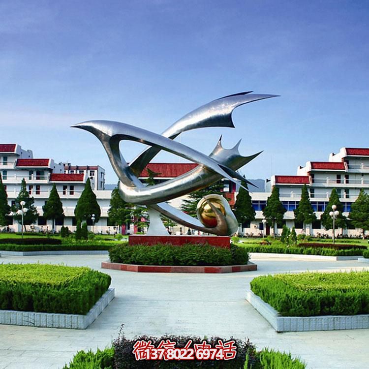 小区不锈钢广场中心大型异性景观雕塑