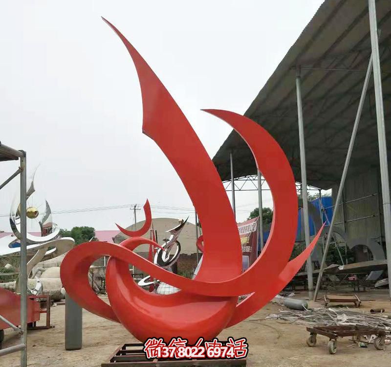 公园抽象玻璃钢凤凰雕塑