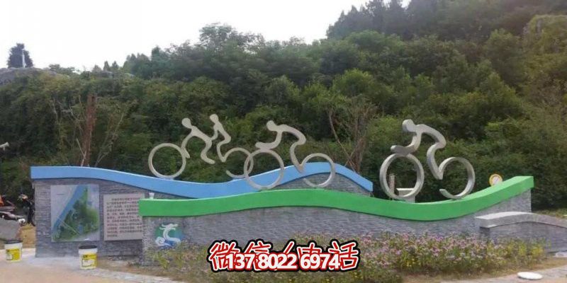 不锈钢景区抽象骑自行车人物雕塑 不锈钢景区抽象骑自行车人物雕塑