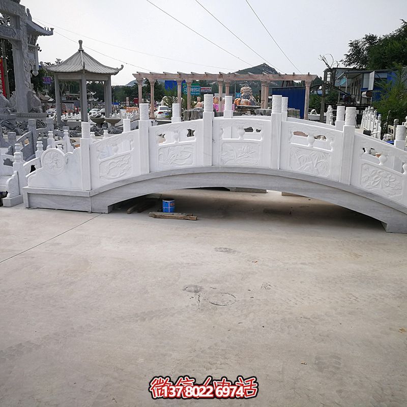 公园汉白玉石雕桥装饰景观雕塑