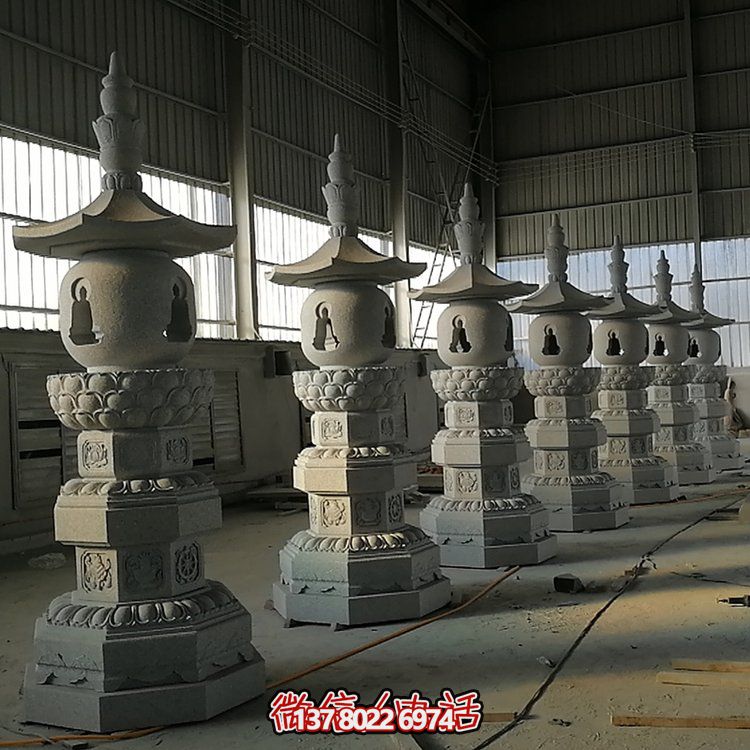 石雕石塔寺庙佛塔景区大型花岗岩多层石头宝塔雕塑