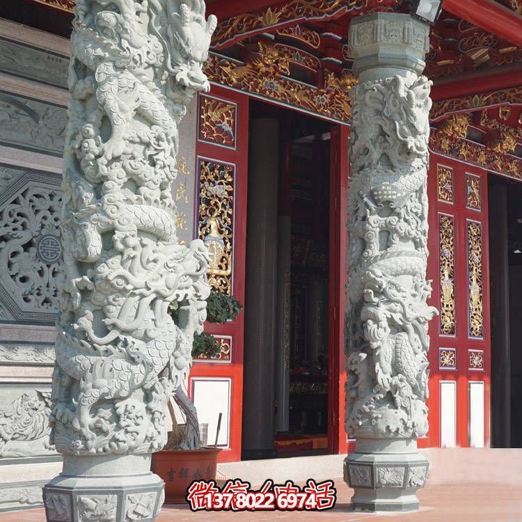 庭院景区寺庙大型盘龙龙柱雕塑