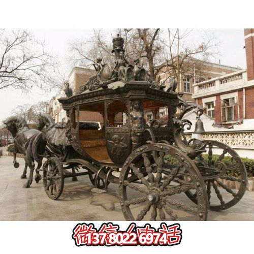 户外公园大型铜雕马车雕塑