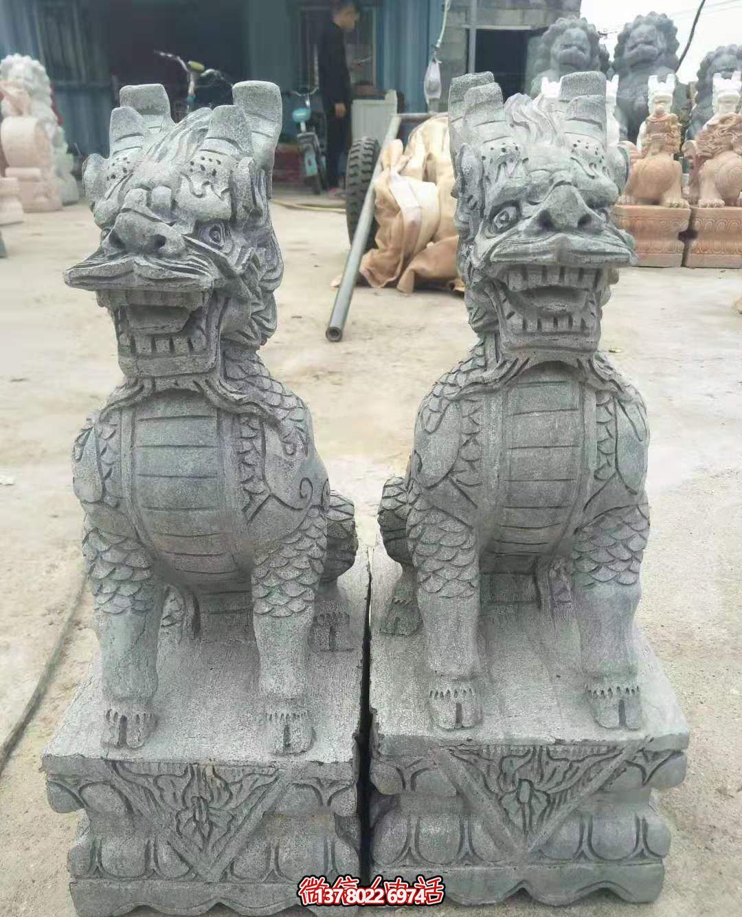 户外景区大型大理石石雕麒麟雕塑 户外景区大型大理石石雕麒麟雕塑