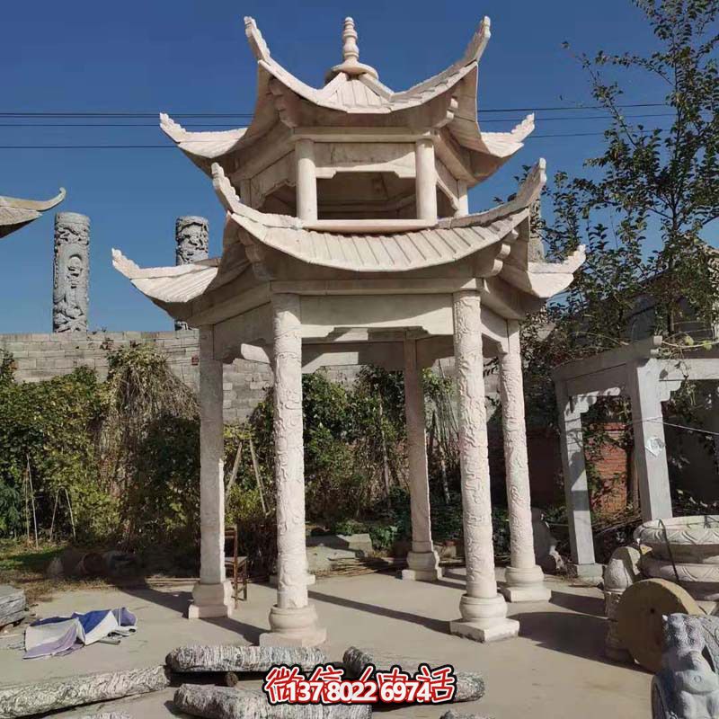 酒店园林景观户外摆放大理石休闲凉亭 酒店园林景观户外摆放大理石休闲凉亭