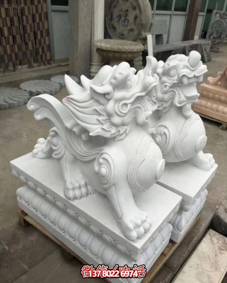 庭院别墅石雕汉白玉貔貅雕塑 庭院别墅石雕汉白玉貔貅雕塑