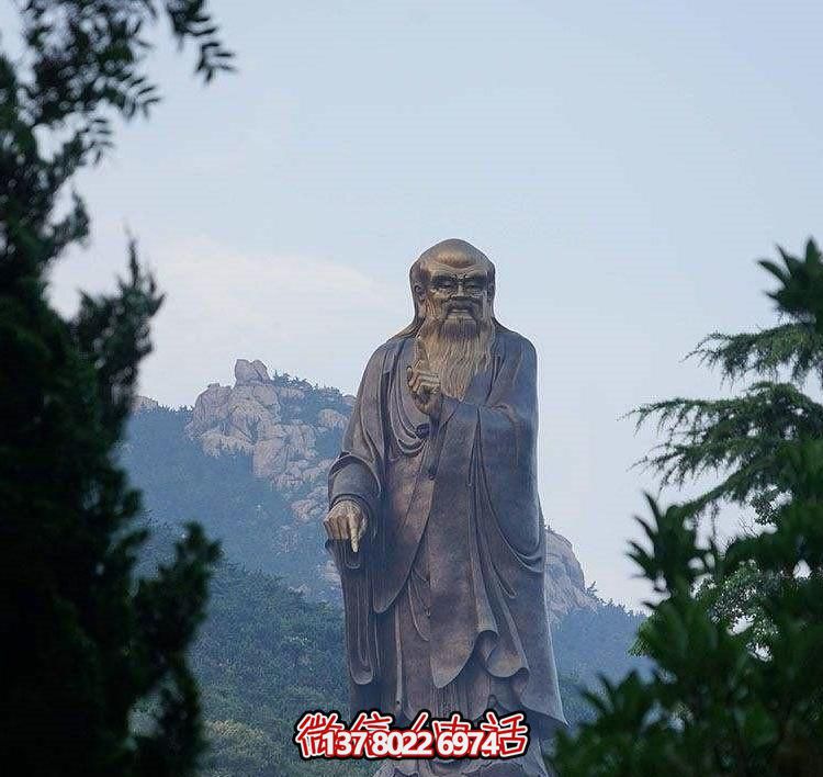户外大型铸铜老子雕像，仿古做旧古代名人摆件