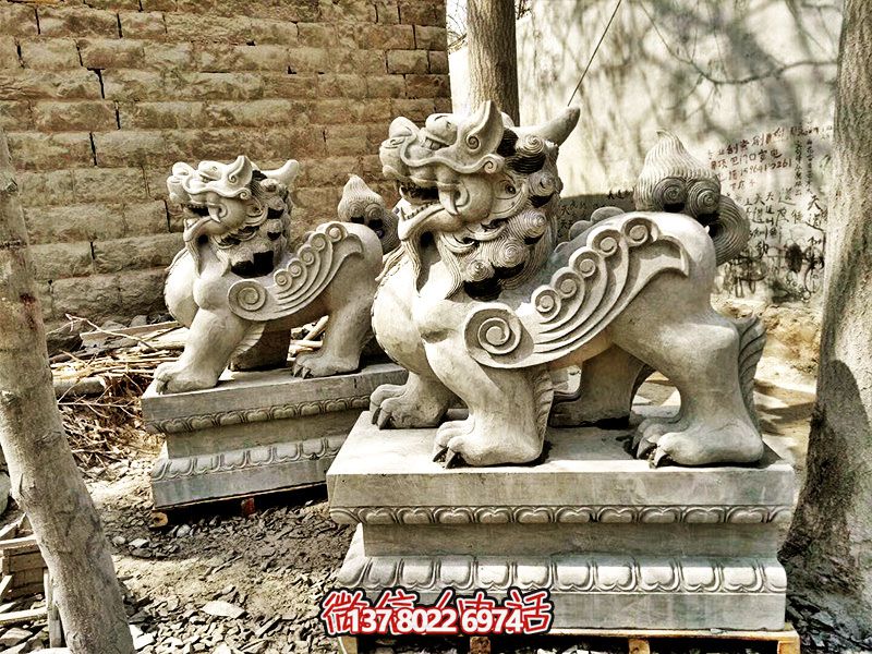 庭院寺庙石雕大理石貔貅雕塑 庭院寺庙石雕大理石貔貅雕塑