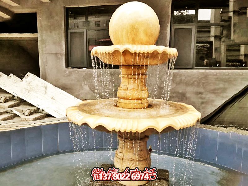 庭院别墅户外摆放风水球石雕景观