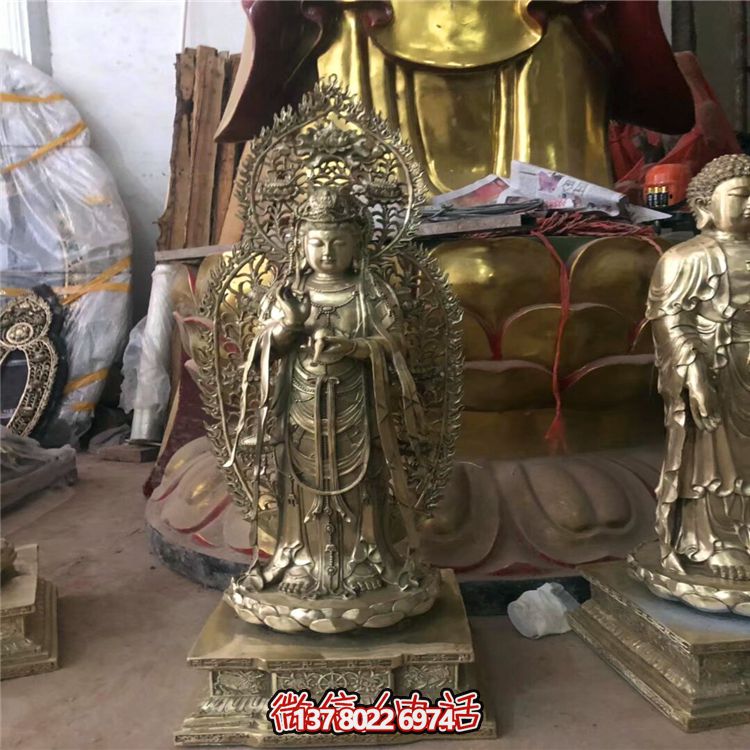 景区寺庙供奉佛像三圣雕塑 景区寺庙供奉佛像三圣雕塑