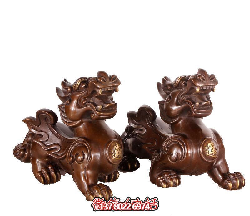 户外景区玻璃钢仿铜貔貅雕塑 户外景区玻璃钢仿铜貔貅雕塑
