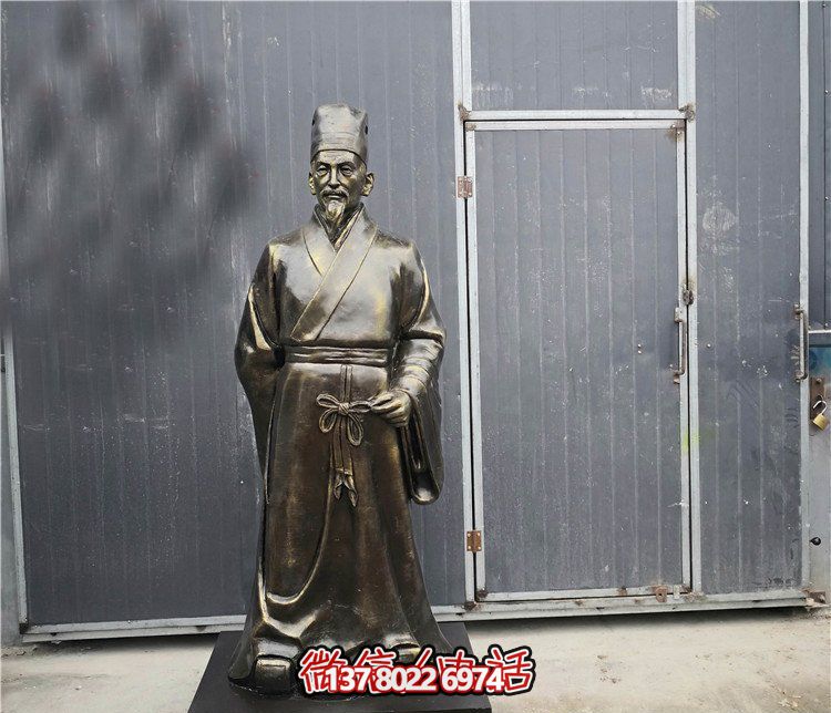 广场摆放行医李时珍人物漆金玻璃钢雕塑 广场摆放行医李时珍人物漆金玻璃钢雕塑