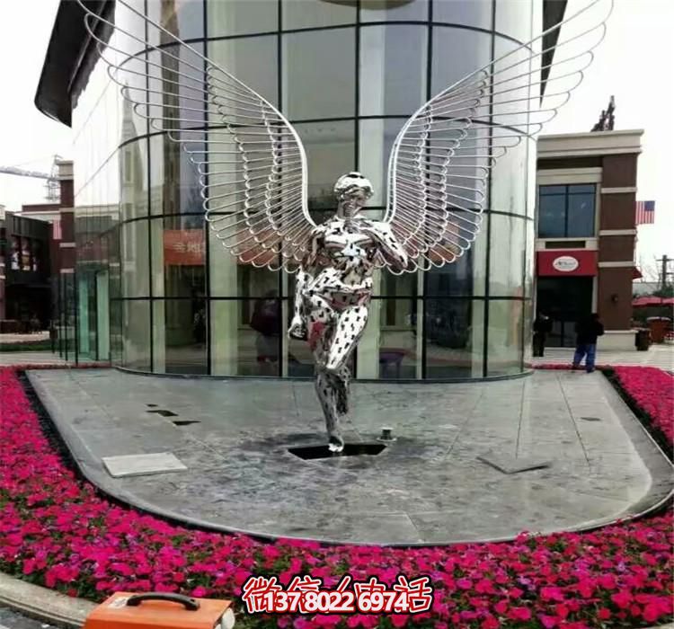 城市广场摆放镂空不锈钢天使雕塑 城市广场摆放镂空不锈钢天使雕塑