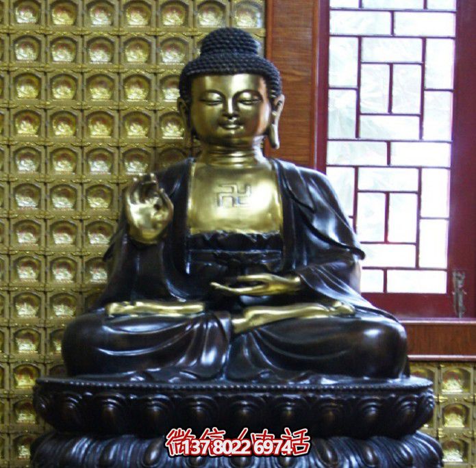 寺庙供奉神佛玻璃钢彩绘如来佛祖雕塑
