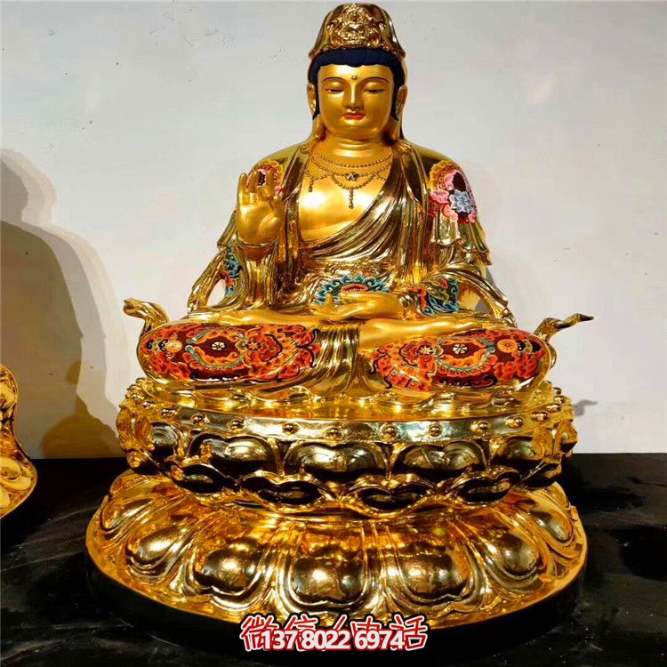 宗教庙宇喷金烤漆创意神佛三圣雕塑 宗教庙宇喷金烤漆创意神佛三圣雕塑