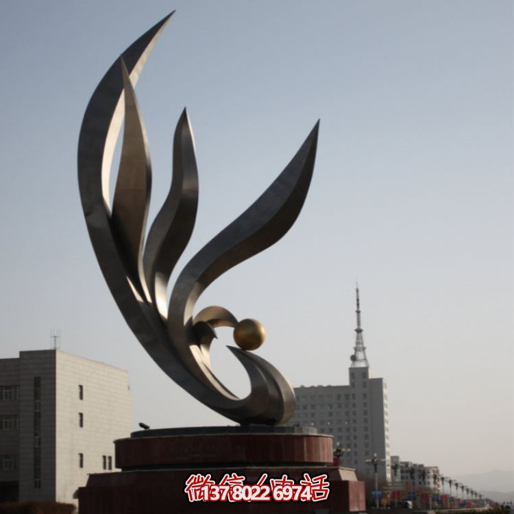 不锈钢烤漆喷漆抽象户外景观凤凰标志雕塑