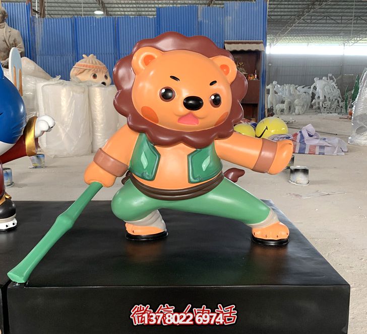 公园广场功夫玻璃钢卡通老虎人偶造型雕塑 公园广场功夫玻璃钢卡通老虎人偶造型雕塑