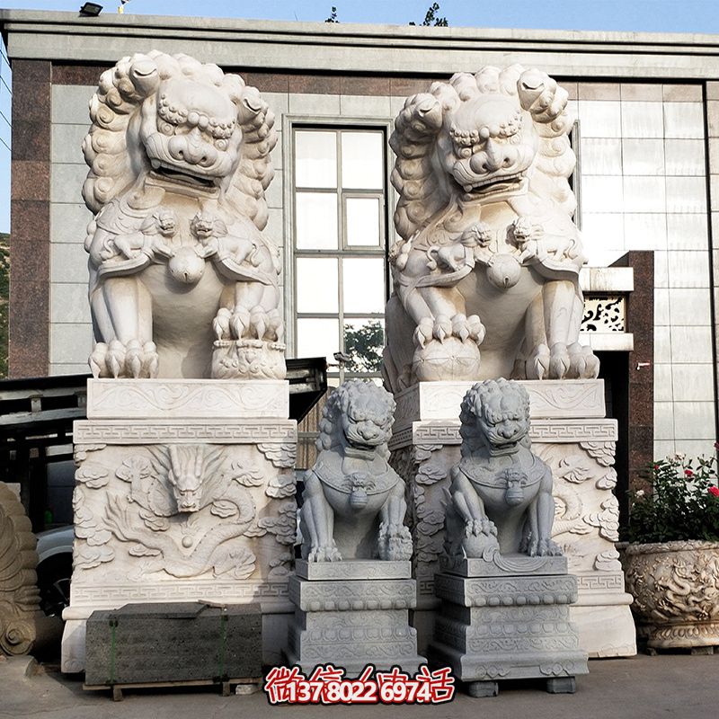 砂石石雕大型仿真动物狮子雕塑 砂石石雕大型仿真动物狮子雕塑