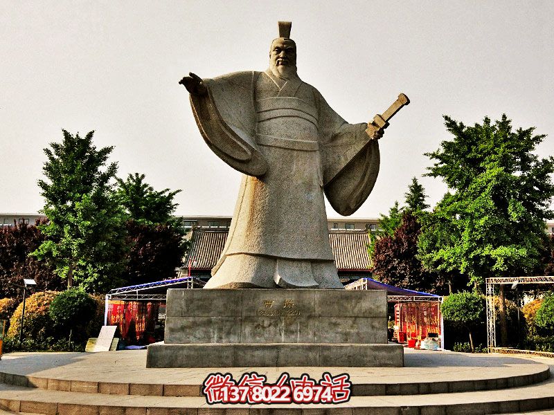 庭院景区大理石曹操雕塑 庭院景区大理石曹操雕塑