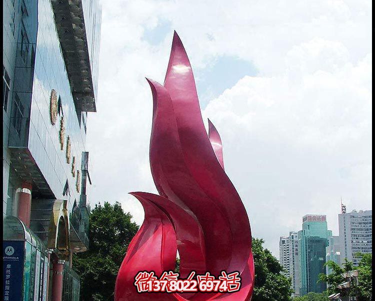 商厦门口装饰摆放大型红色个性飘带雕塑 商厦门口装饰摆放大型红色个性飘带雕塑