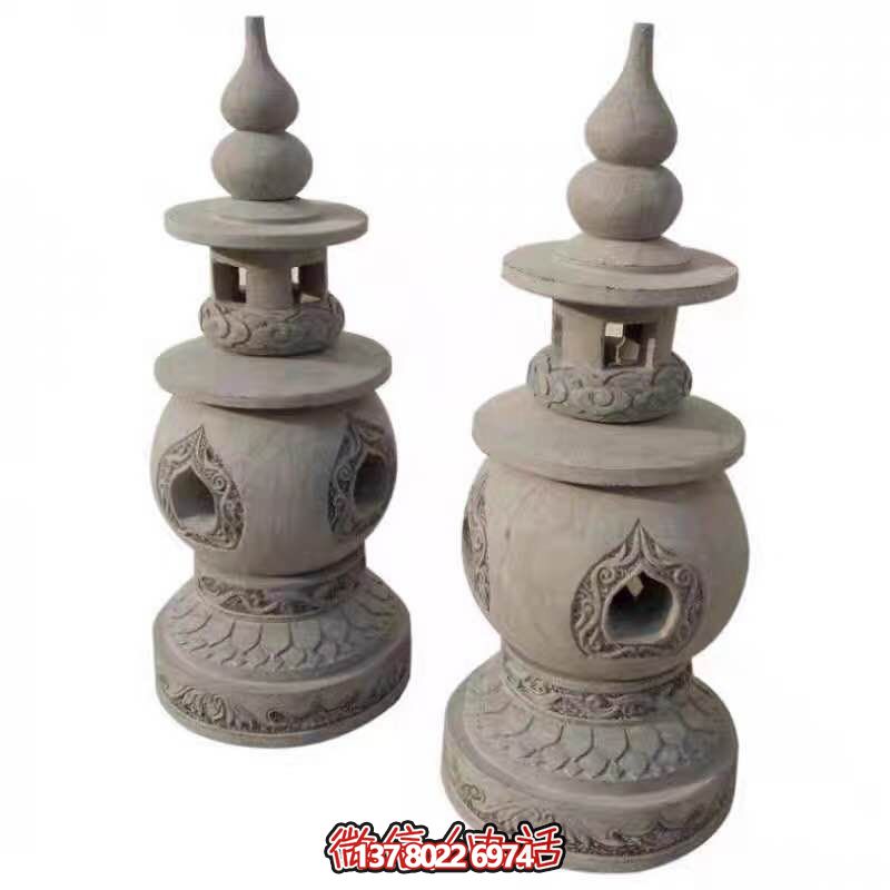 灯笼雕塑-太阳能石灯青石日式照明石灯笼做旧石雕庭院园林地灯摆件