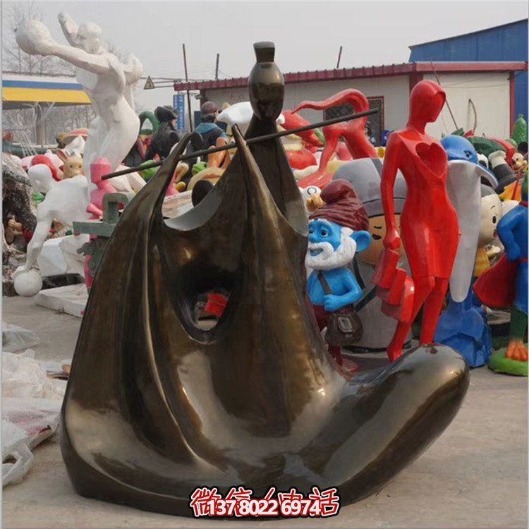 吹笛子的抽象人物雕塑户外园林景观雕塑