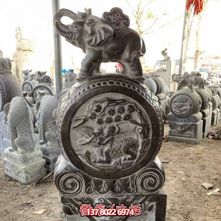 家用门口青石石雕抱鼓石雕塑