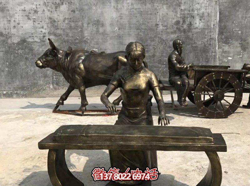 弹古筝人物校园景观铜雕弹雕塑 弹古筝人物校园景观铜雕弹雕塑