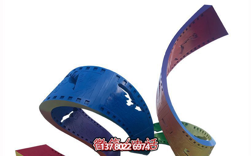 不锈钢彩绘户外胶卷雕塑 不锈钢彩绘户外胶卷雕塑