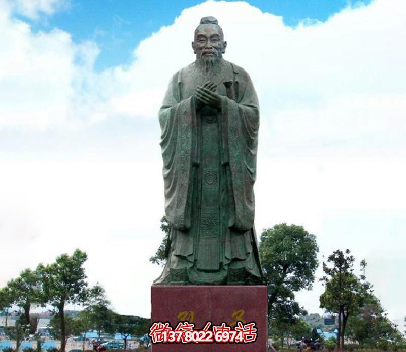 孔子广场文化名人玻璃钢仿铜雕塑 孔子广场文化名人玻璃钢仿铜雕塑