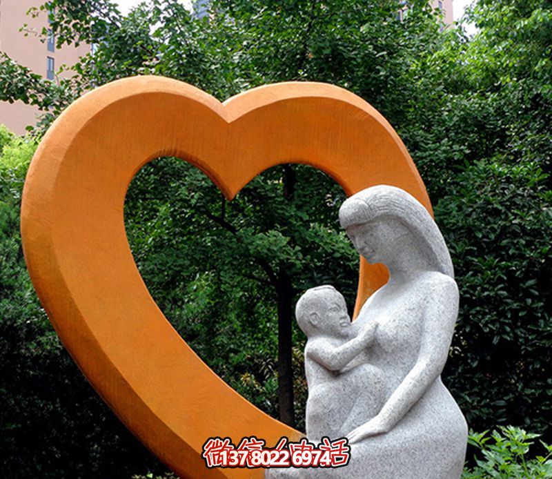 景区公园玻璃钢抽象母子雕塑 景区公园玻璃钢抽象母子雕塑