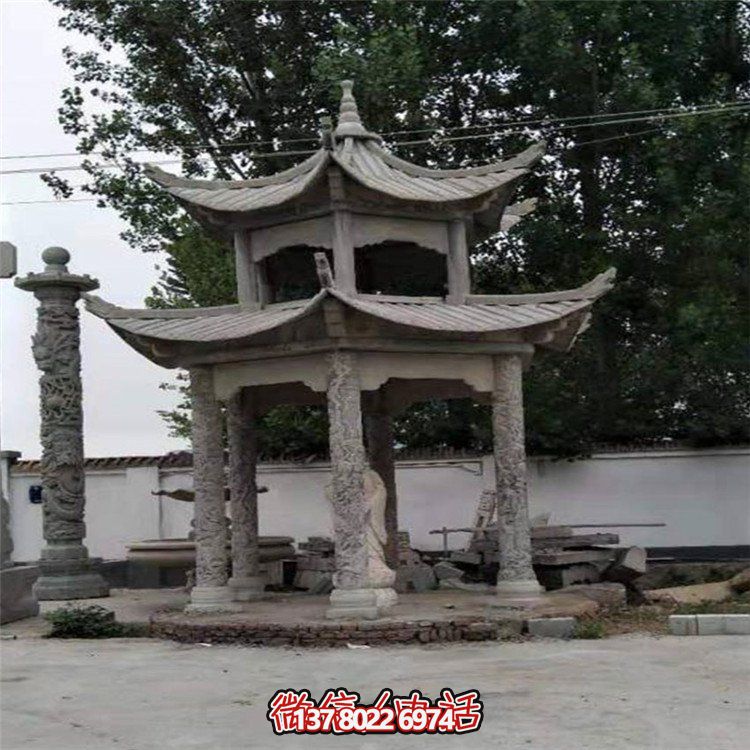 浮雕户外公园大型双层凉亭雕塑