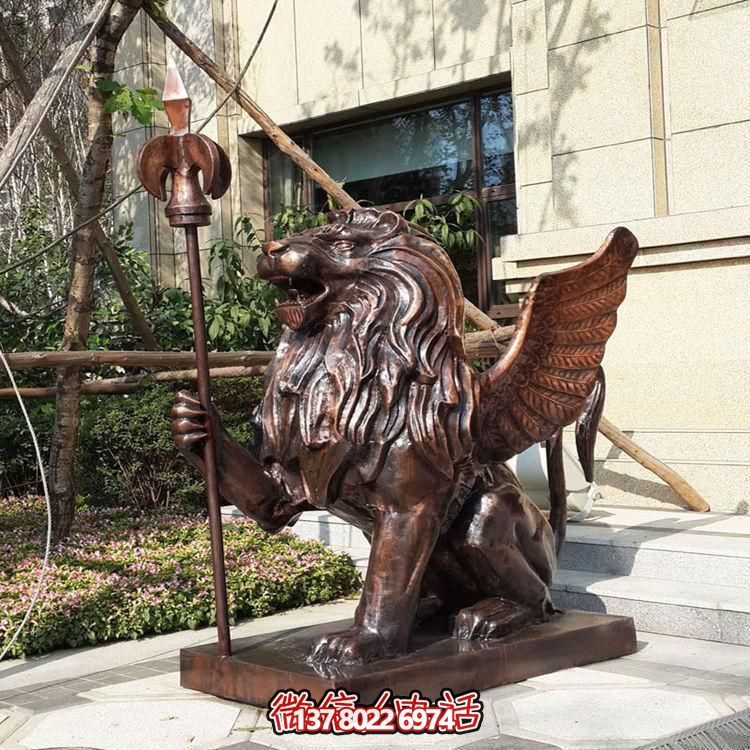 别墅小区门口大新铜雕狮子雕塑