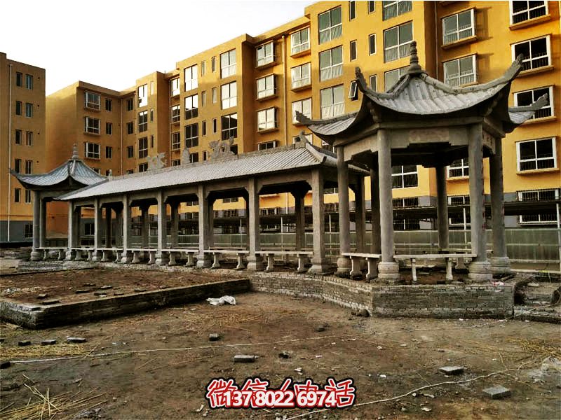 小区花园摆放休闲区青石长廊凉亭雕塑座椅 小区花园摆放休闲区青石长廊凉亭雕塑座椅