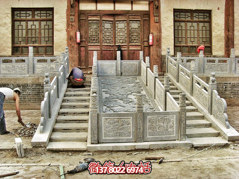 景点台阶走廊护栏青石浮雕栏杆 景点台阶走廊护栏青石浮雕栏杆