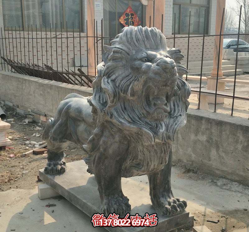 别墅小区大型仿真动物大理石石雕狮子雕塑 别墅小区大型仿真动物大理石石雕狮子雕塑