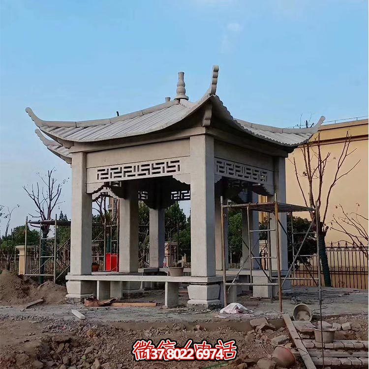 公园户外大型六角凉亭雕塑摆件