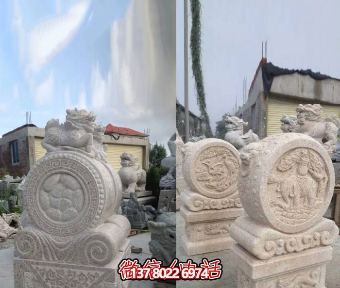大理石仿古抱鼓石镇宅石门墩 大理石仿古抱鼓石镇宅石门墩